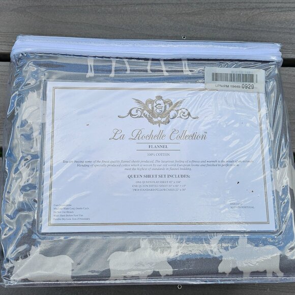 NEW in package La Rochelle Collection Queen Moose flannel sheet set - Picture 3 of 7